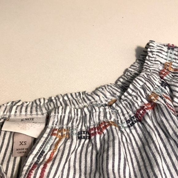 Knox Rose Womens Linen Off the Shoulder Stripped Mini Dress Size XS - Picture 7 of 7